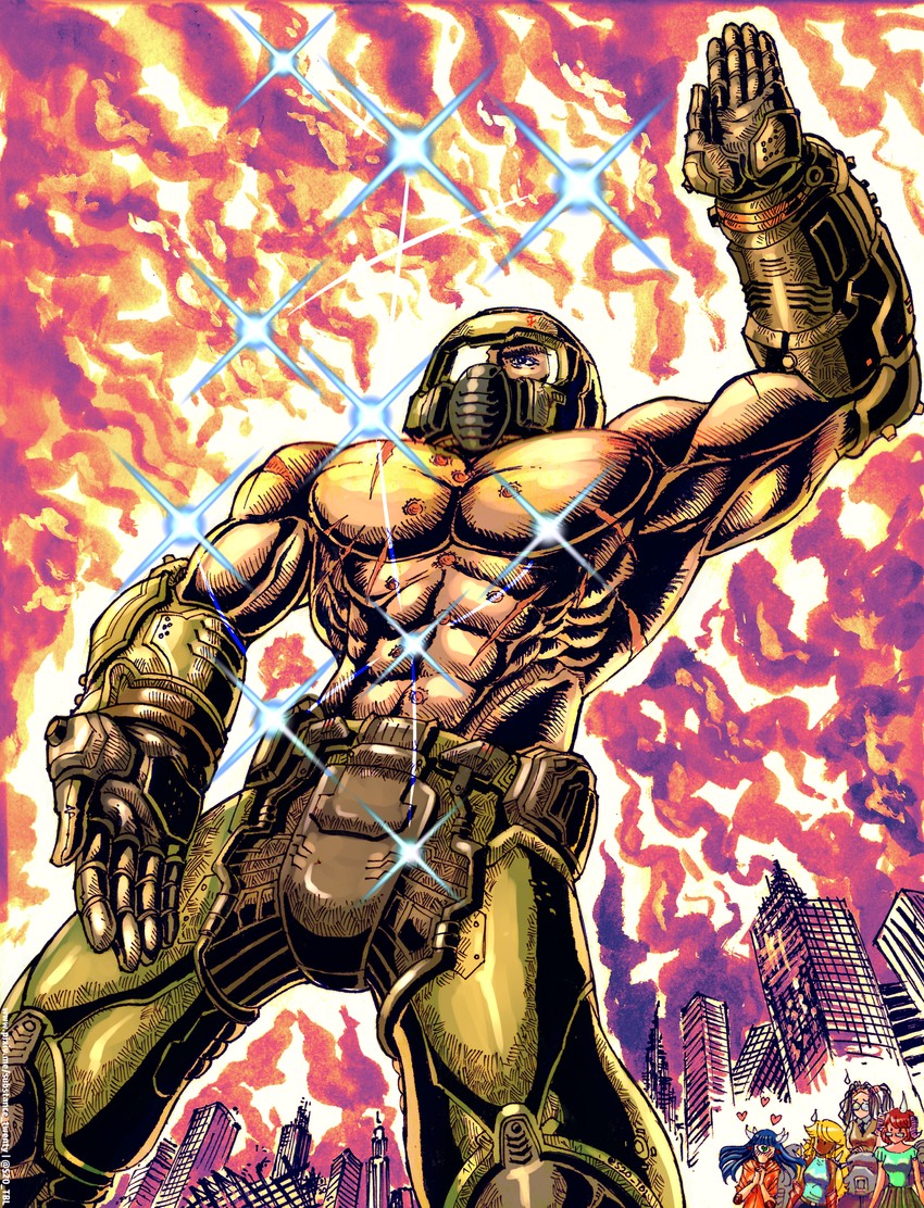 doomguy, kenshiro, cacodemon, imp, and cyberdemon (hokuto no ken and 2 more) drawn by substance20