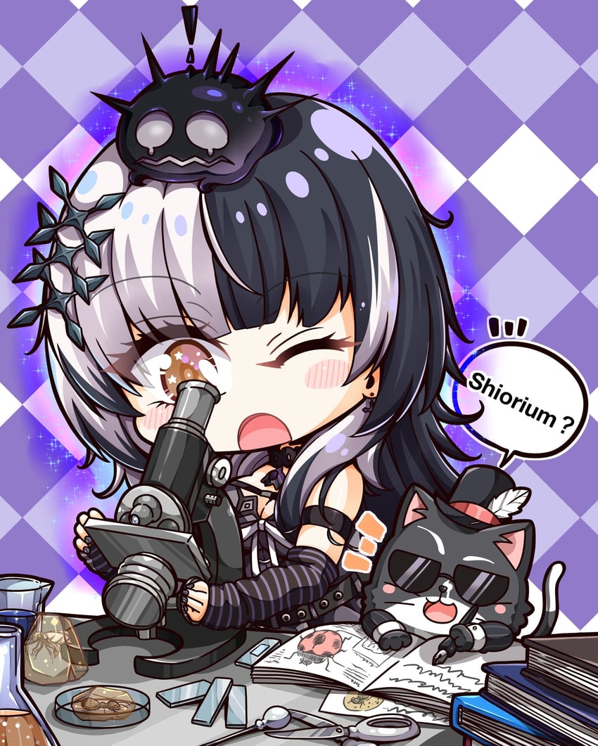shiori novella, yorick, and nyakuza (hololive and 1 more) drawn by shiroimaru