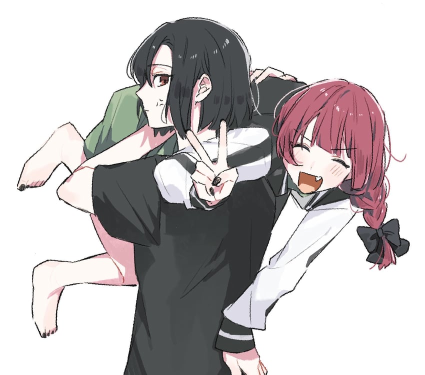 hiroi kikuri and iwashita shima (bocchi the rock!) drawn by enu_(brandnewday02)