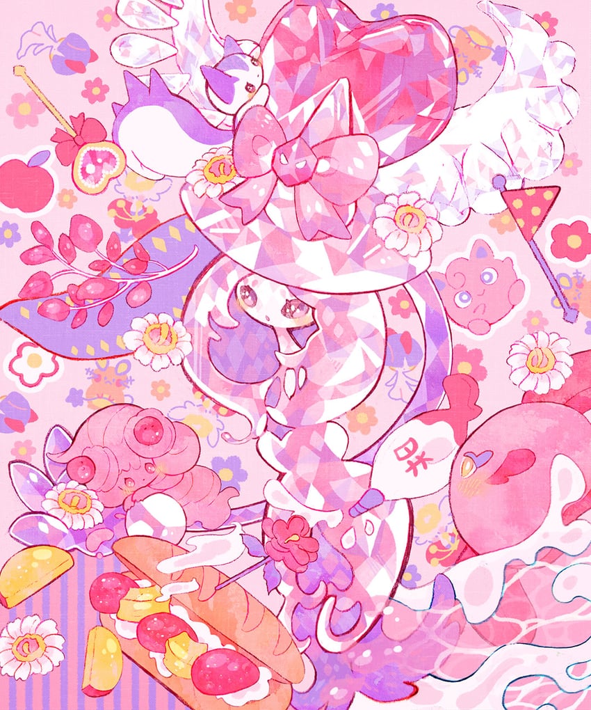 jigglypuff, pachirisu, alcremie, ralts, dedenne, and 3 more (pokemon) drawn by kappaman