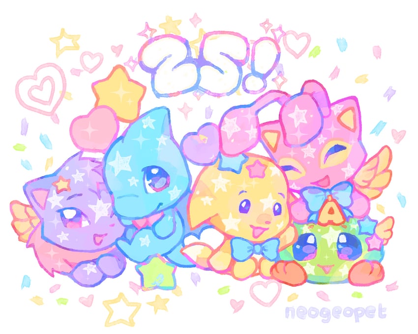 aisha, shoyru, kacheek, wocky, and jubjub (neopets) drawn by neogeopet