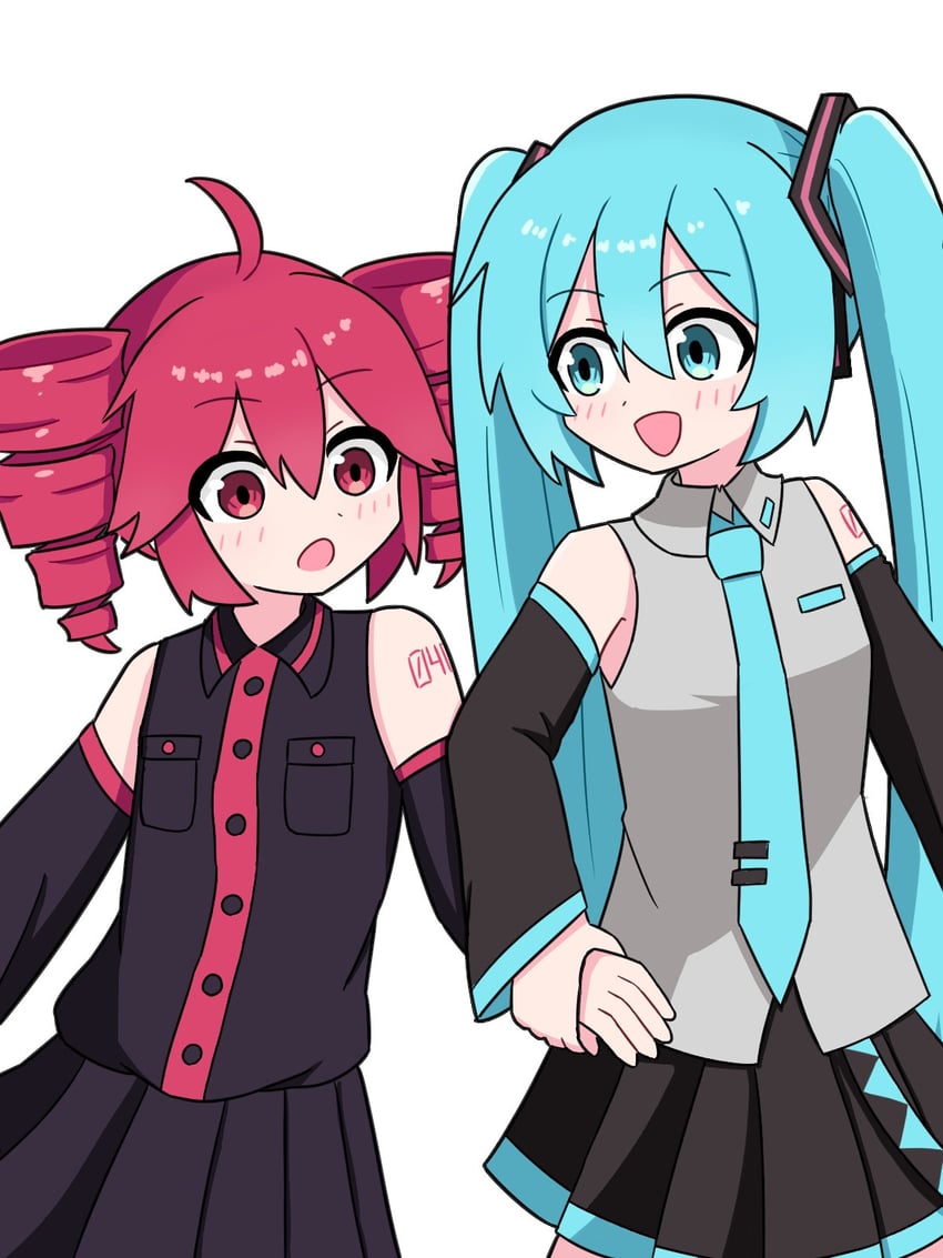 hatsune miku and kasane teto (vocaloid and 1 more) drawn by reakun_(lakun2015)