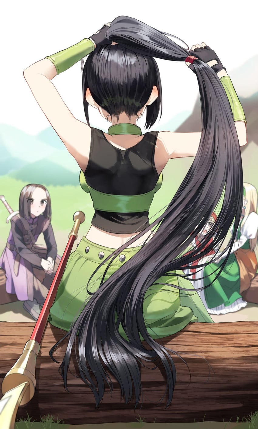hero, martina, veronica, and senya (dragon quest and 1 more) drawn by pentagon_(railgun_ky1206)