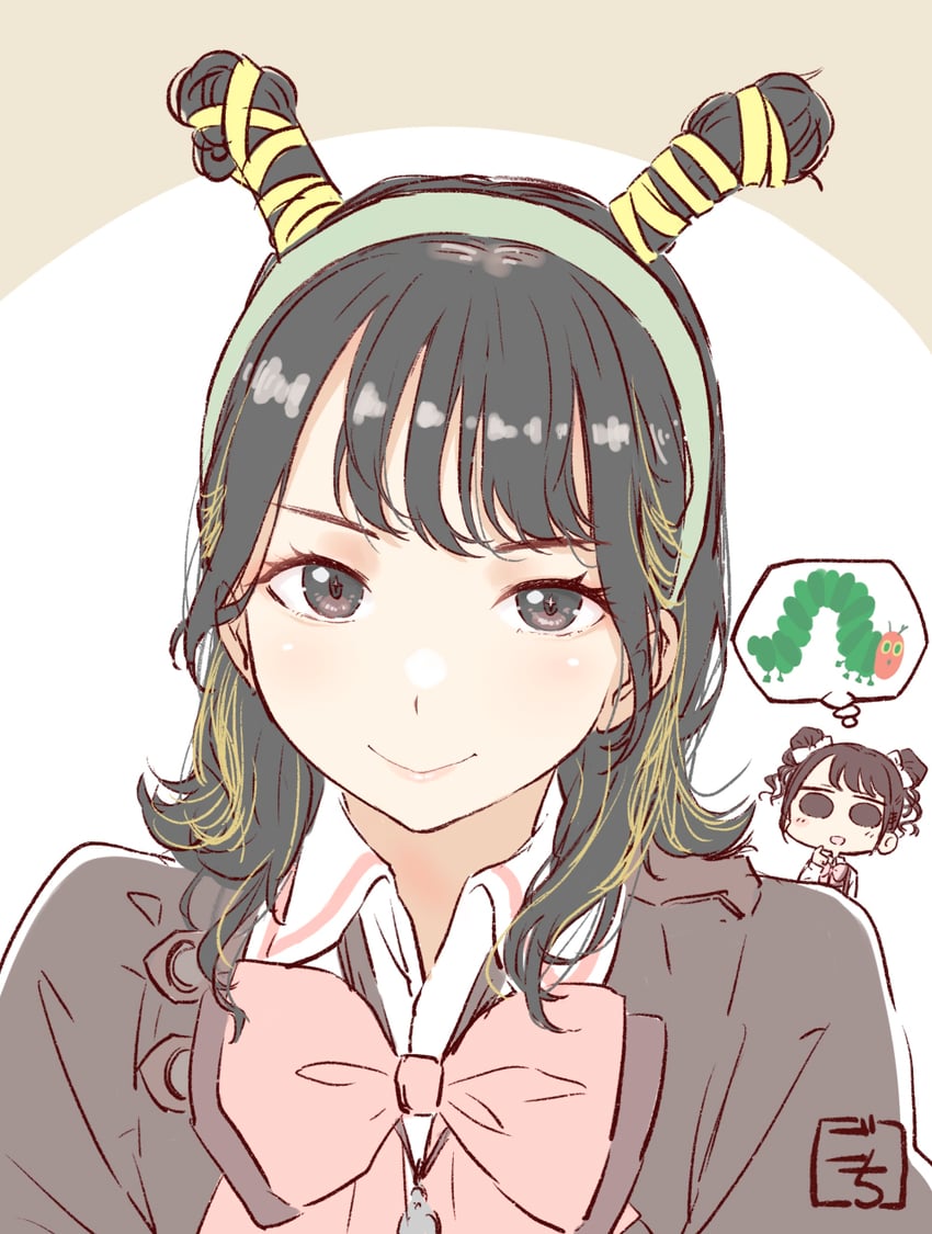 kishimoto lucia raimu, the very hungry caterpillar, seto veronica ichika, miyase reina, and nanami tororo (real life and 2 more) drawn by gochisousama_(tanin050)