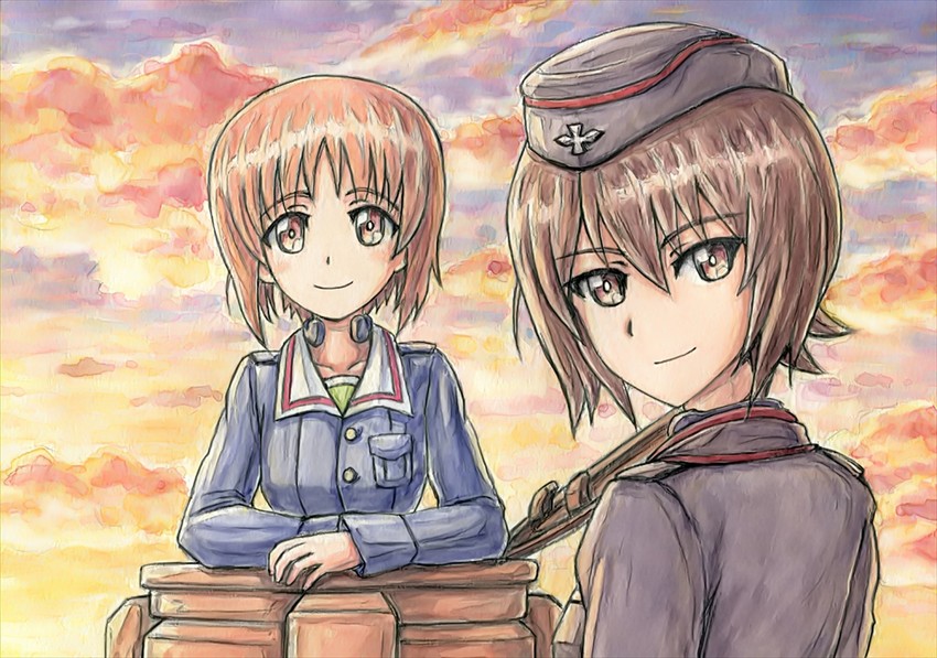 nishizumi miho and nishizumi maho (girls und panzer) drawn by omachi_(slabco)