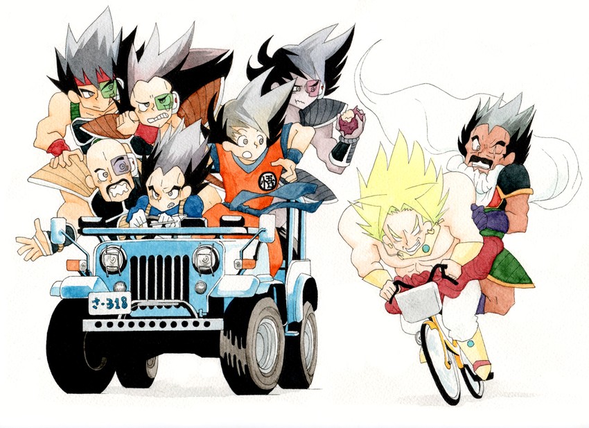 son goku, vegeta, broly, bardock, raditz, and 3 more (dragon ball and 1 more) drawn by h1rake-g0ma
