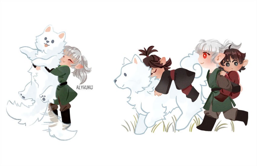 celegorm, curufin, caranthir, and huan (tolkien's legendarium and 1 more) drawn by alyruko