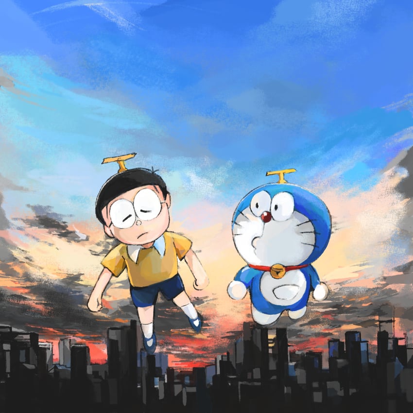doraemon and nobi nobita (doraemon) drawn by mochizuki_tagosaku