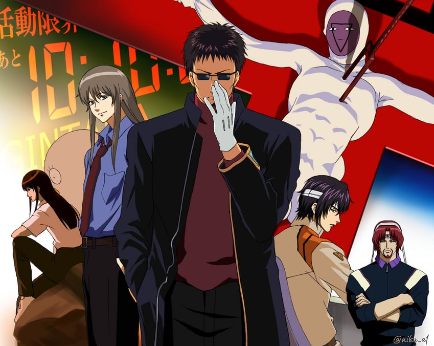 nagisa kaworu, takasugi shinsuke, ikari gendou, katsura kotarou, kaji ryouji, and 11 more (neon genesis evangelion and 1 more) drawn by nika_a1
