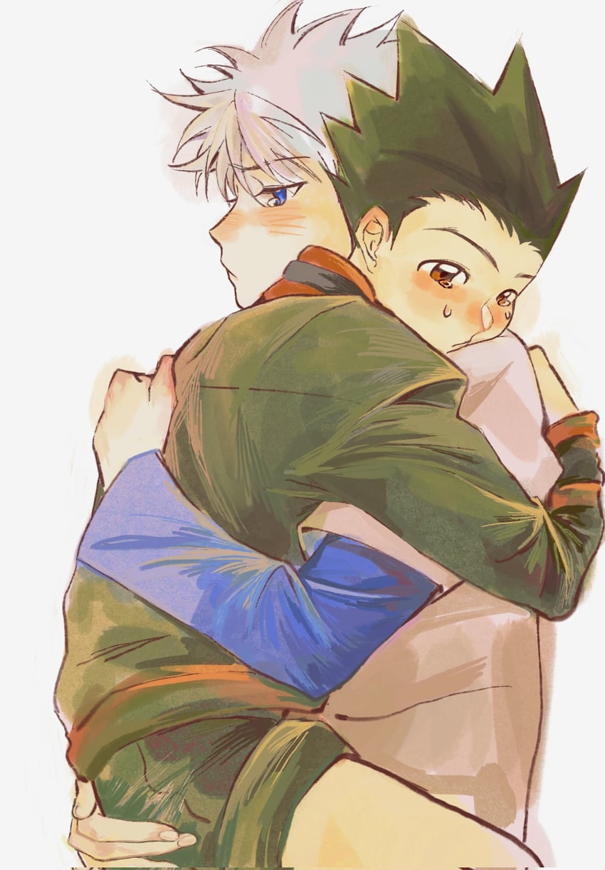 killua zoldyck and gon freecss (hunter x hunter) drawn by tiorrr1
