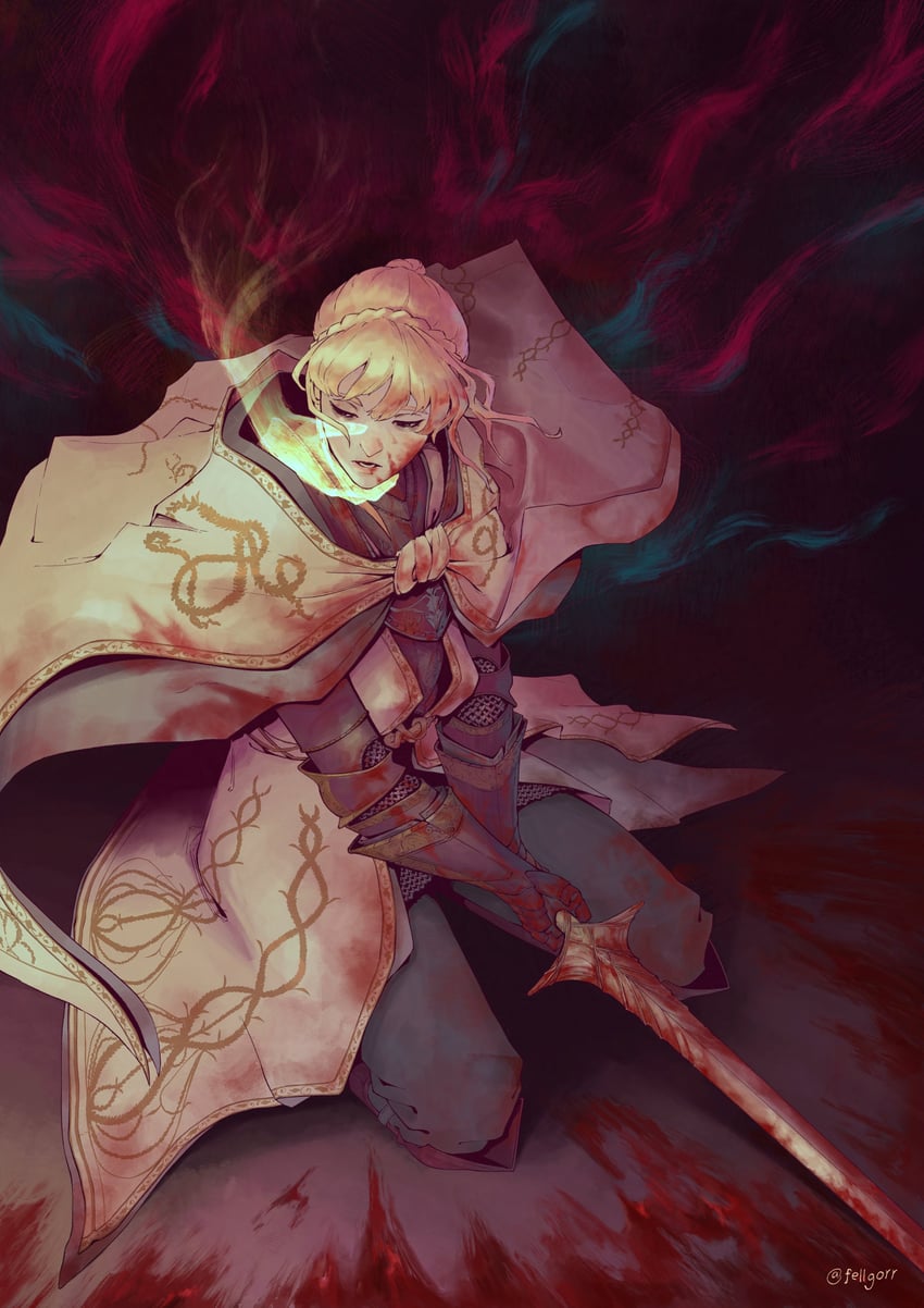 needle knight leda (elden ring and 1 more) drawn by fellgorr