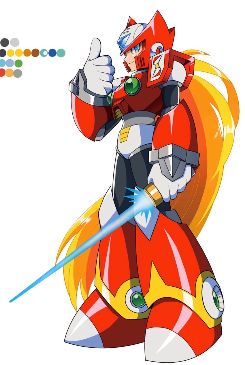 zero (mega man and 1 more) drawn by guutara