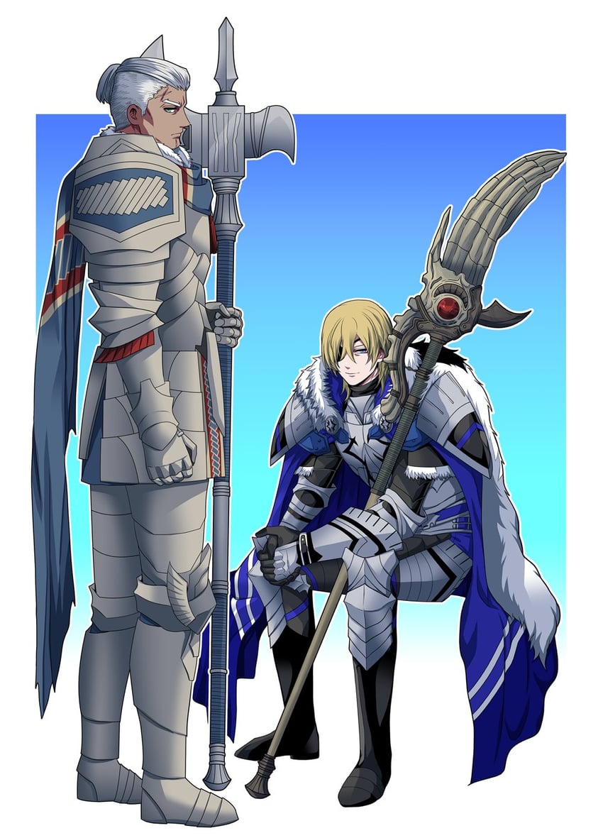 dimitri alexandre blaiddyd and dedue molinaro (fire emblem and 1 more) drawn by megubiru