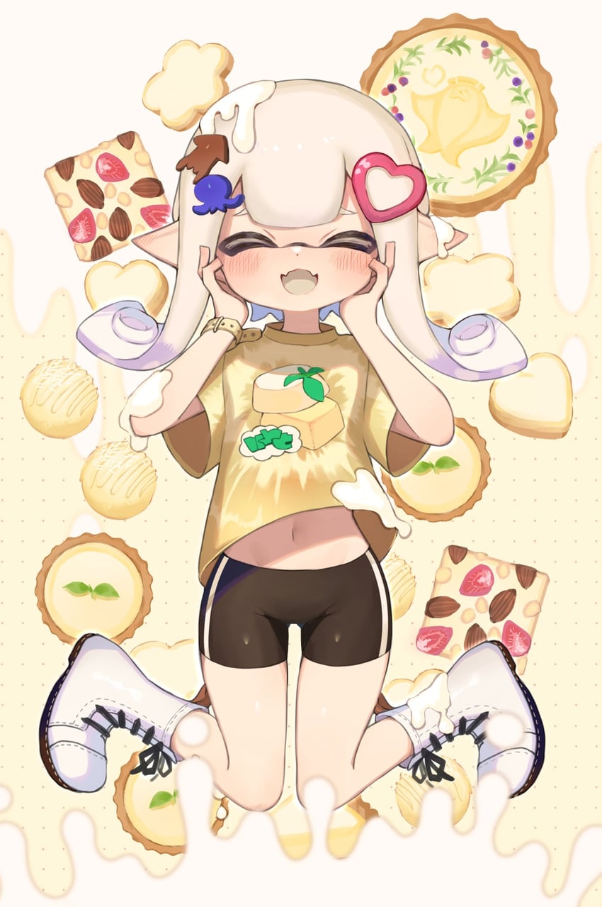 inkling player character, inkling girl, and big man (splatoon and 1 more) drawn by noamem