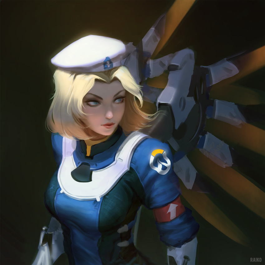 mercy and combat medic ziegler (overwatch and 1 more) drawn by raikoart