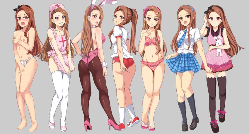 minase iori and usa-chan (idolmaster) drawn by 0byte
