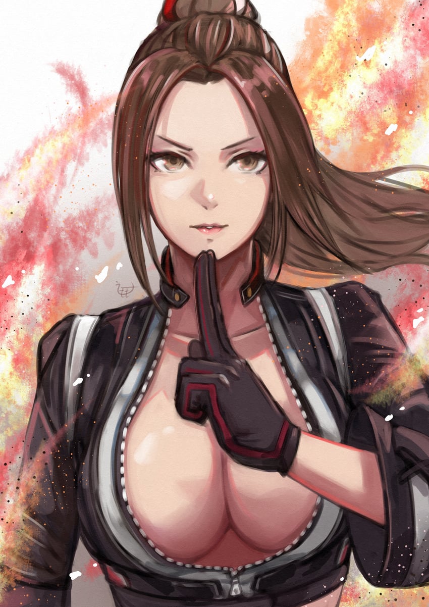 shiranui mai (fatal fury and 1 more) drawn by momo_juice