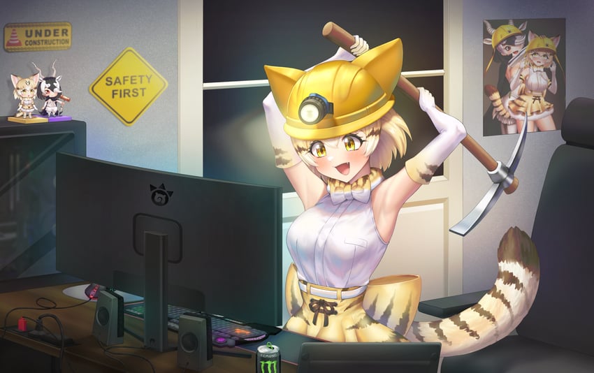 sand cat and blackbuck (kemono friends and 1 more) drawn by neukkom