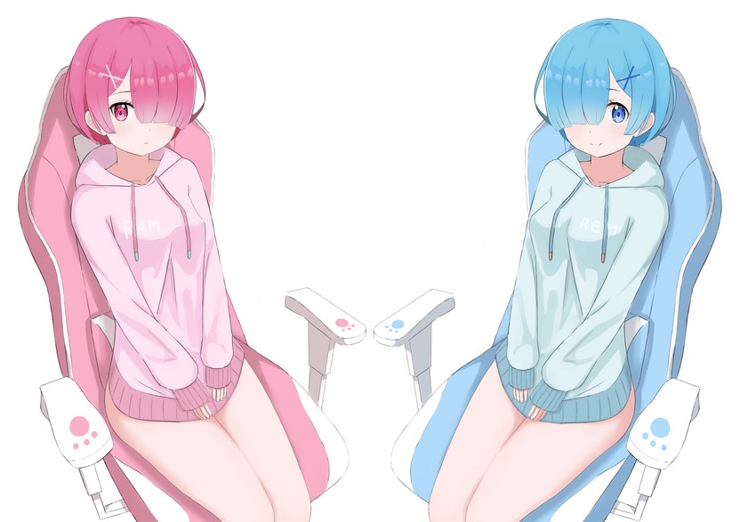 rem and ram (re:zero kara hajimeru isekai seikatsu) drawn by sakuramx