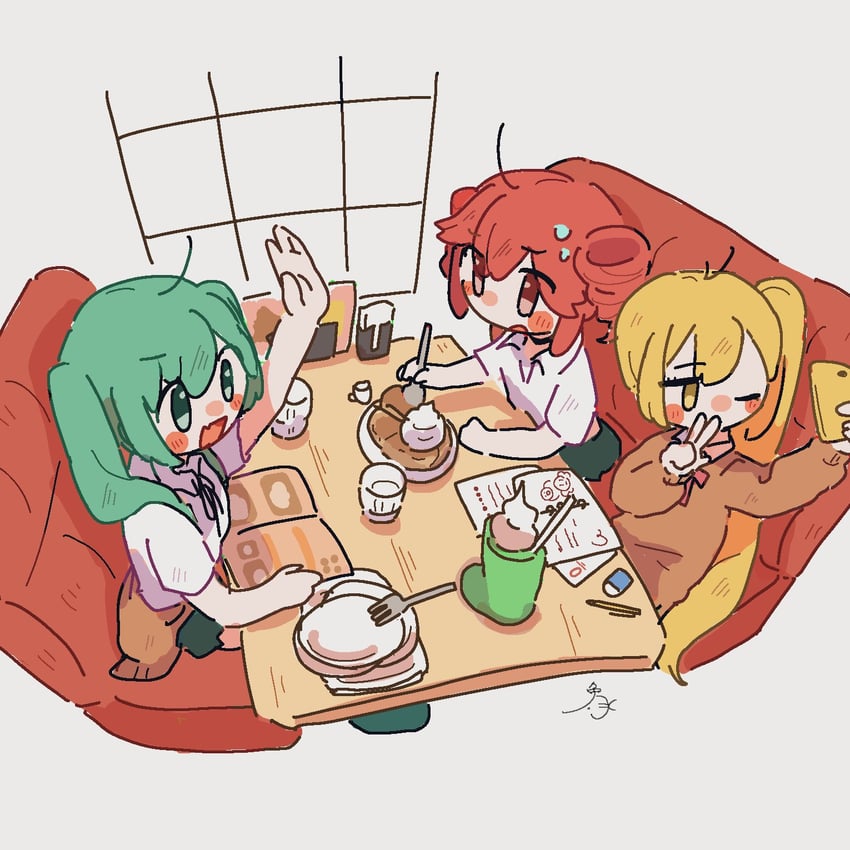 hatsune miku, kasane teto, and akita neru (vocaloid and 3 more) drawn by zosan_suru_zosan