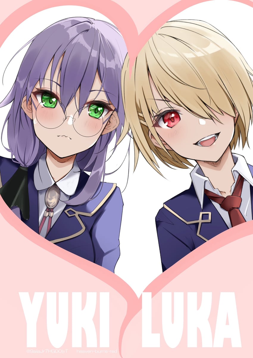 kayamori ruka and izumi yuki (heaven burns red) drawn by natsuki_(muravito)