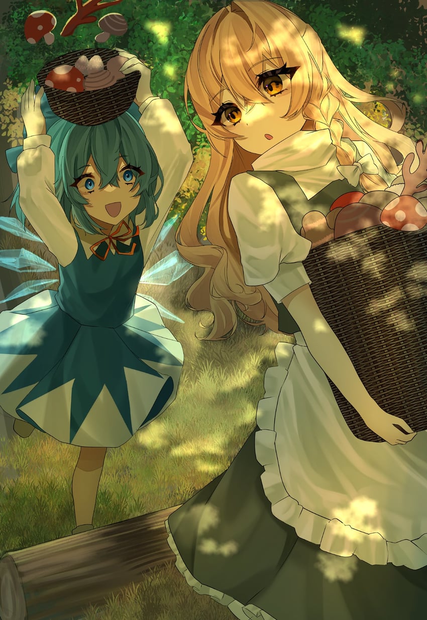 kirisame marisa and cirno (touhou) drawn by izumi_no_yasushi_aya