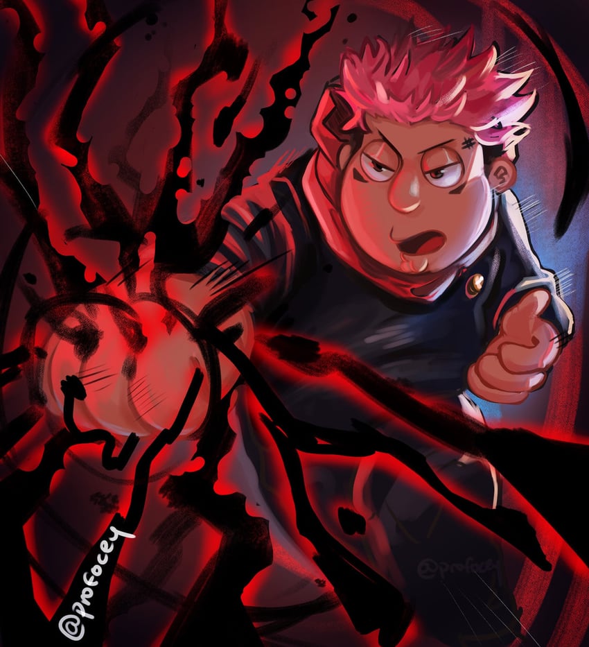 itadori yuuji and chris griffin (jujutsu kaisen and 1 more) drawn by profocey