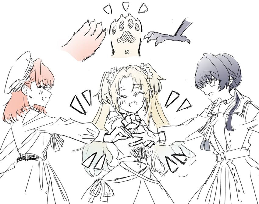 hinoshita kaho, murano sayaka, and osawa rurino (love live! and 1 more) drawn by junjun_(kimi-la)