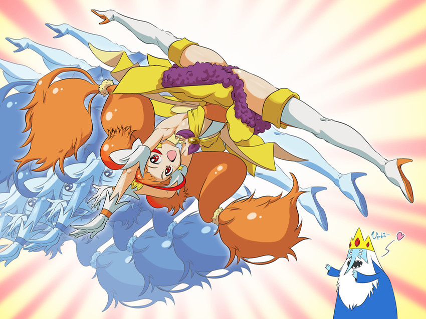 amanogawa kirara, cure twinkle, and ice king (precure and 2 more) drawn by shimotsuki_juugo