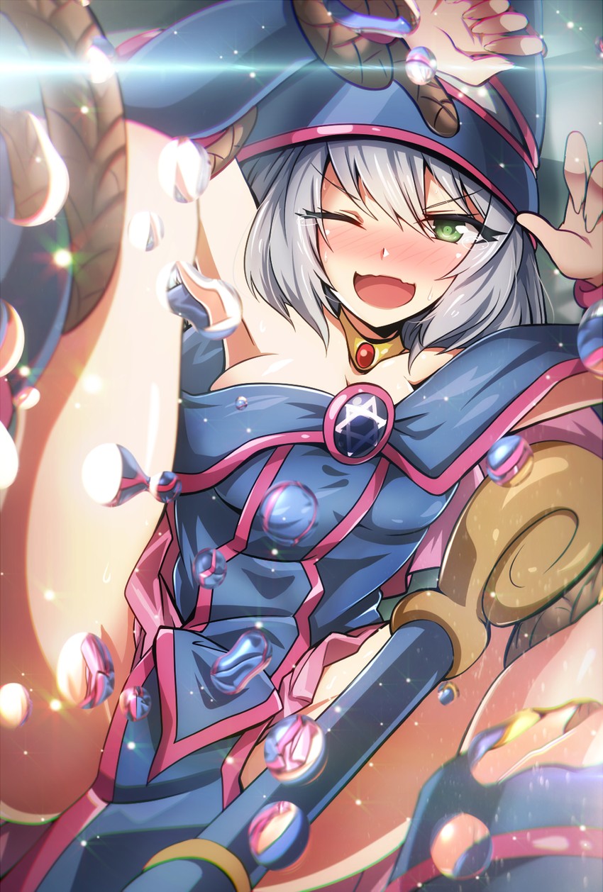dark magician girl and tejina senpai (yu-gi-oh! and 1 more) drawn by tanashi_(mk2)