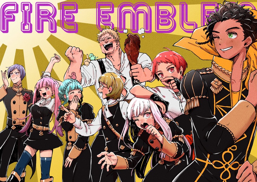 hilda valentine goneril, lysithea von ordelia, marianne von edmund, claude von riegan, leonie pinelli, and 3 more (fire emblem and 1 more) drawn by musubi_(niginigi_nigiri)