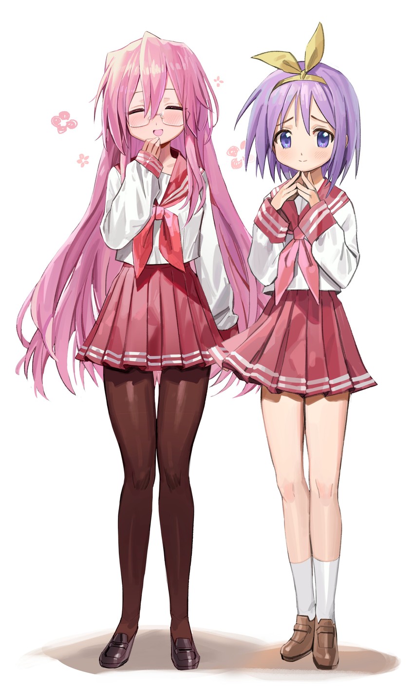 hiiragi tsukasa and takara miyuki (lucky star) drawn by freng
