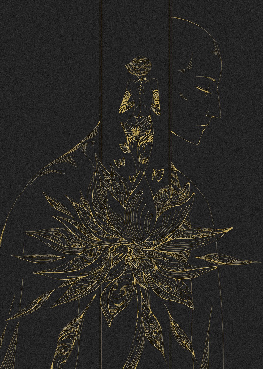 phosphophyllite and kongou sensei (houseki no kuni) drawn by ko_ryou