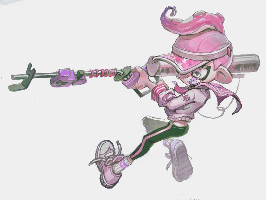 octoling player character and octoling girl (splatoon and 1 more) drawn by uuurung