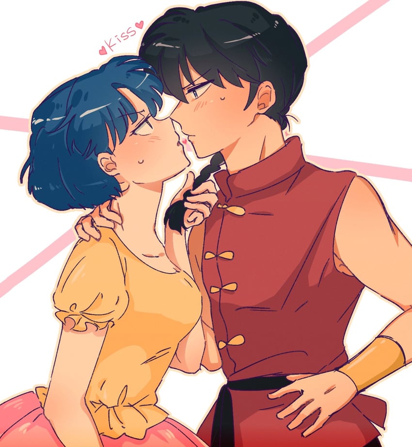 tendou akane and saotome ranma (ranma 1/2) drawn by garnel_(letsgotomato11)