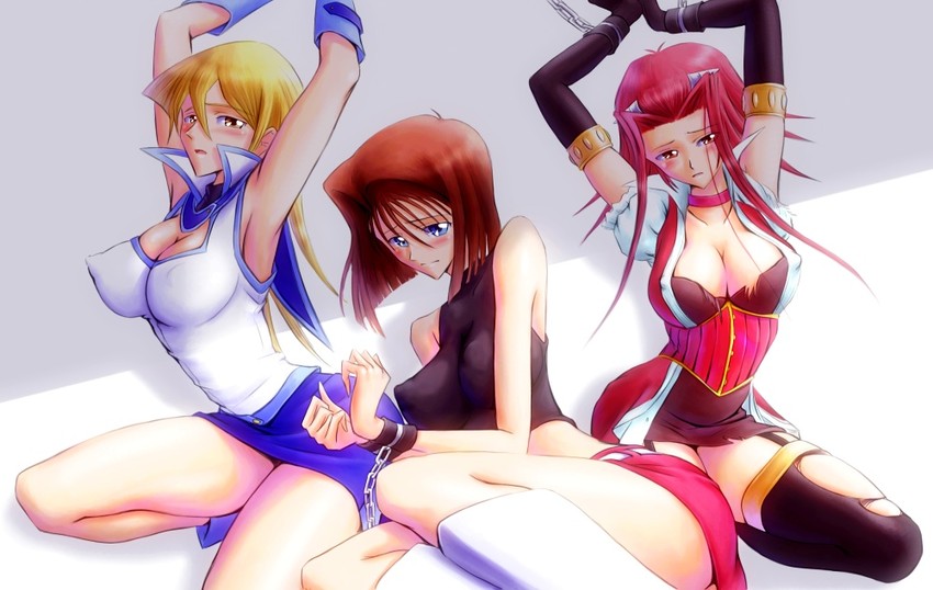 tenjouin asuka, izayoi aki, and mazaki anzu (yu-gi-oh! and 3 more) drawn by bonnie_(rsg)