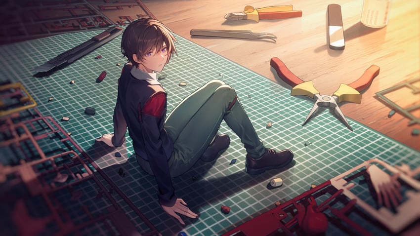 kira yamato (gundam and 3 more) drawn by bai_rui
