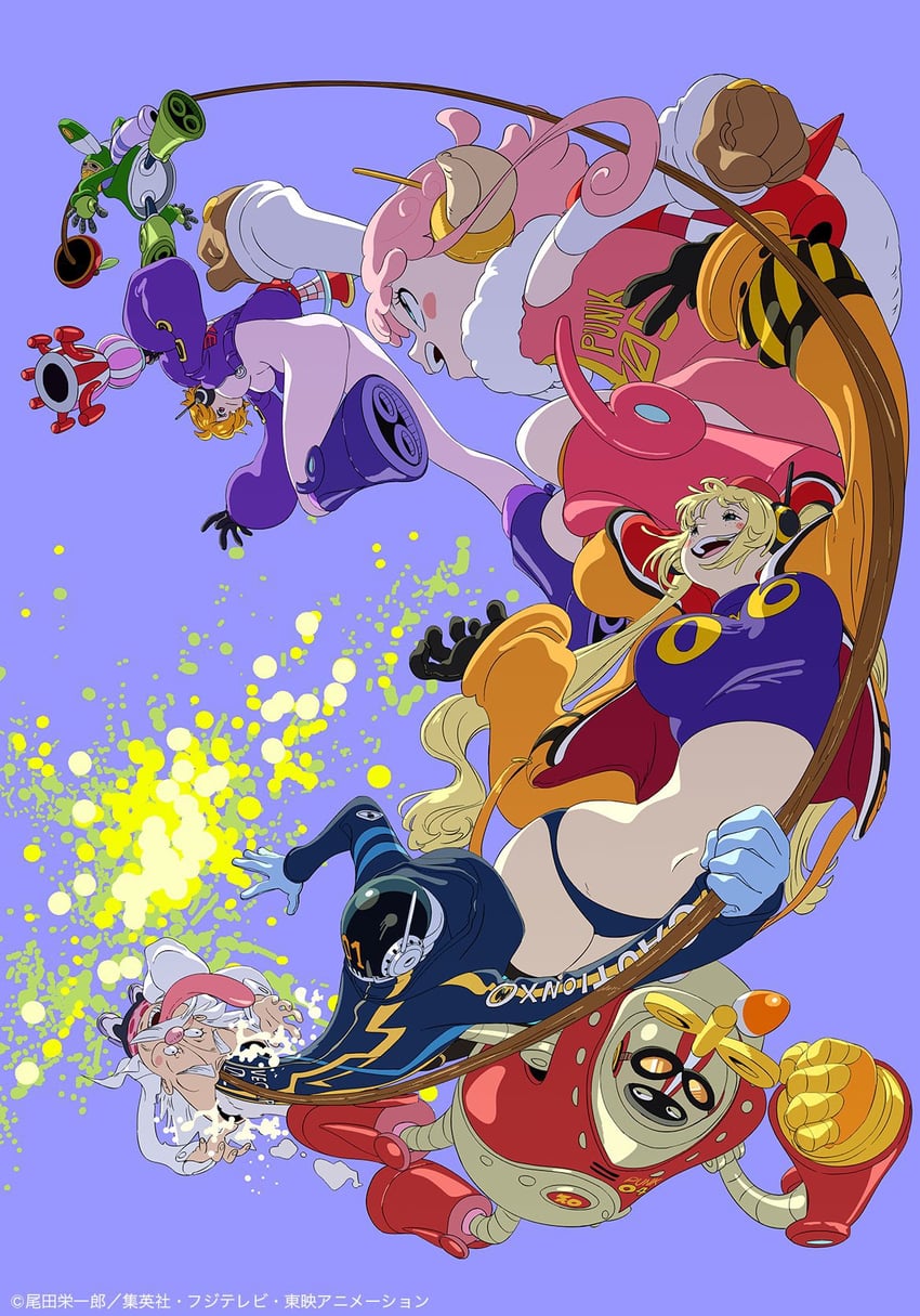 vegapunk lilith, vegapunk york, dr. vegapunk, vegapunk atlas, vegapunk shaka, and 2 more (one piece) drawn by kojima_takashi