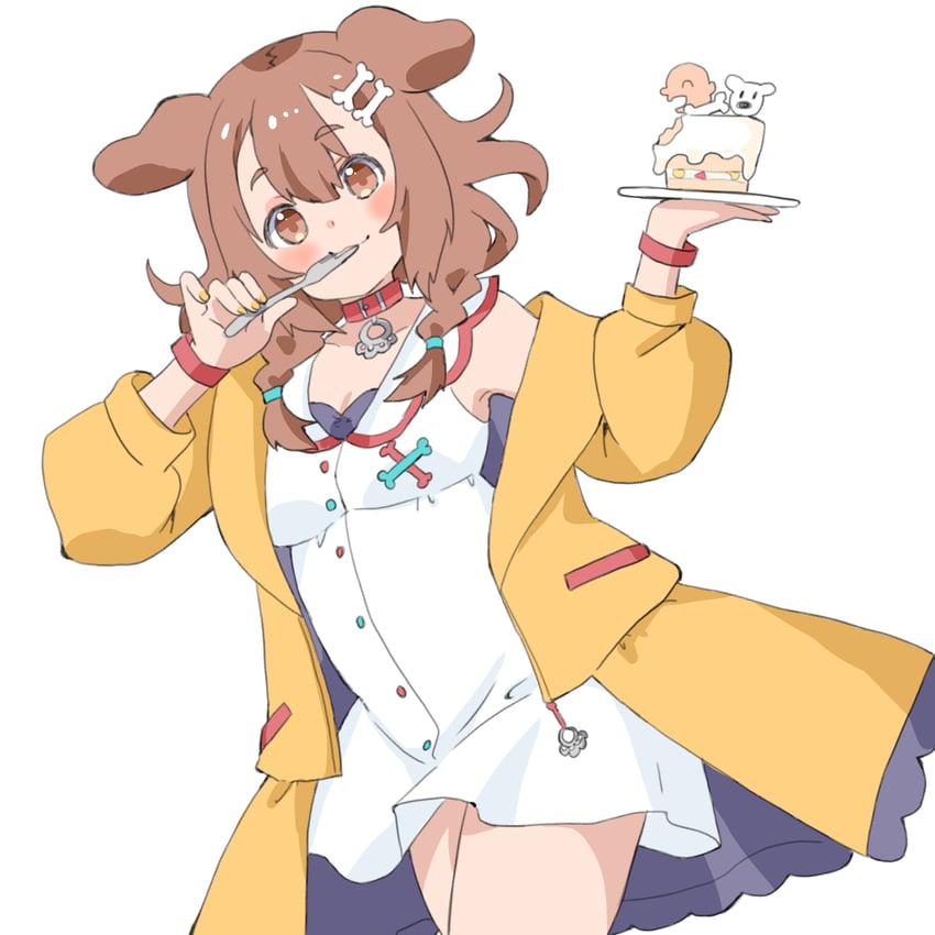 inugami korone, listener, and hoso-inu (hololive) drawn by mayoineko