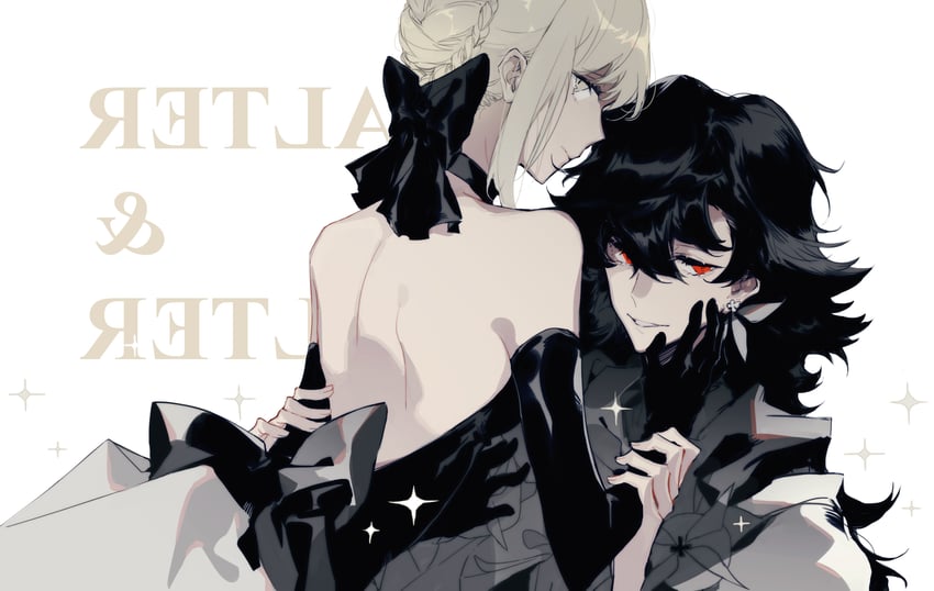 artoria pendragon, saber alter, and merlin (fate and 1 more) drawn by argon_(caocaocaocaocao)
