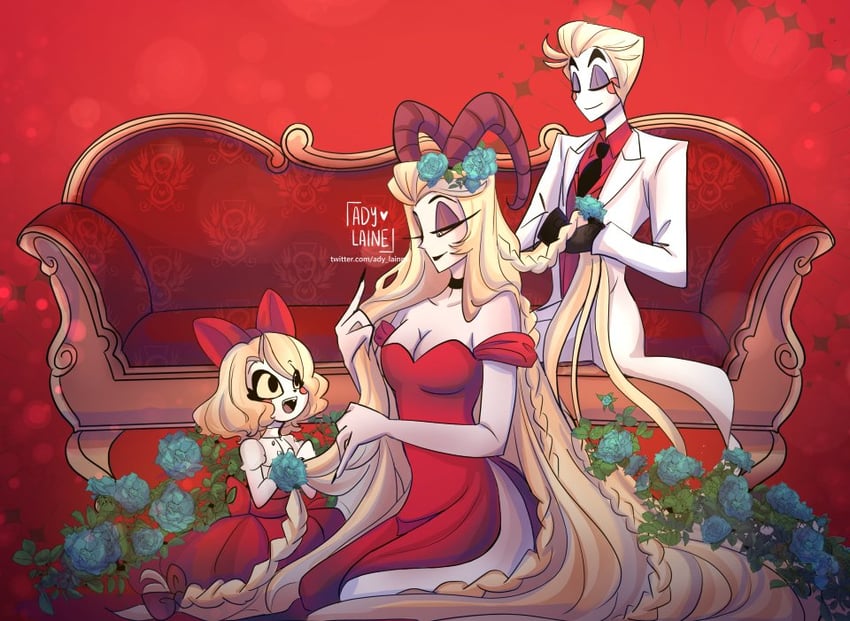 lucifer morningstar and lilith (hazbin hotel) drawn by adylaineart