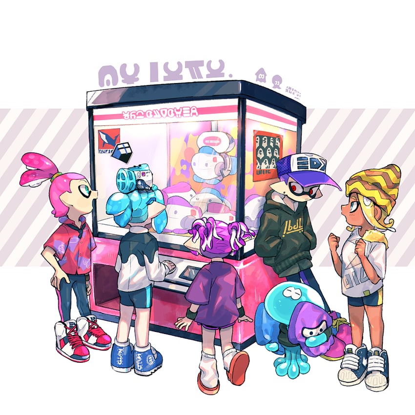 inkling player character, inkling girl, inkling boy, and jellyfish (splatoon and 1 more) drawn by ..._(331608)