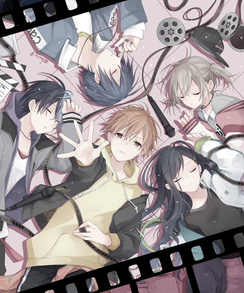 kaito, shinonome akito, shiraishi an, aoyagi touya, azusawa kohane, and 1 more (vocaloid and 2 more) drawn by kuroi_(liar-player)