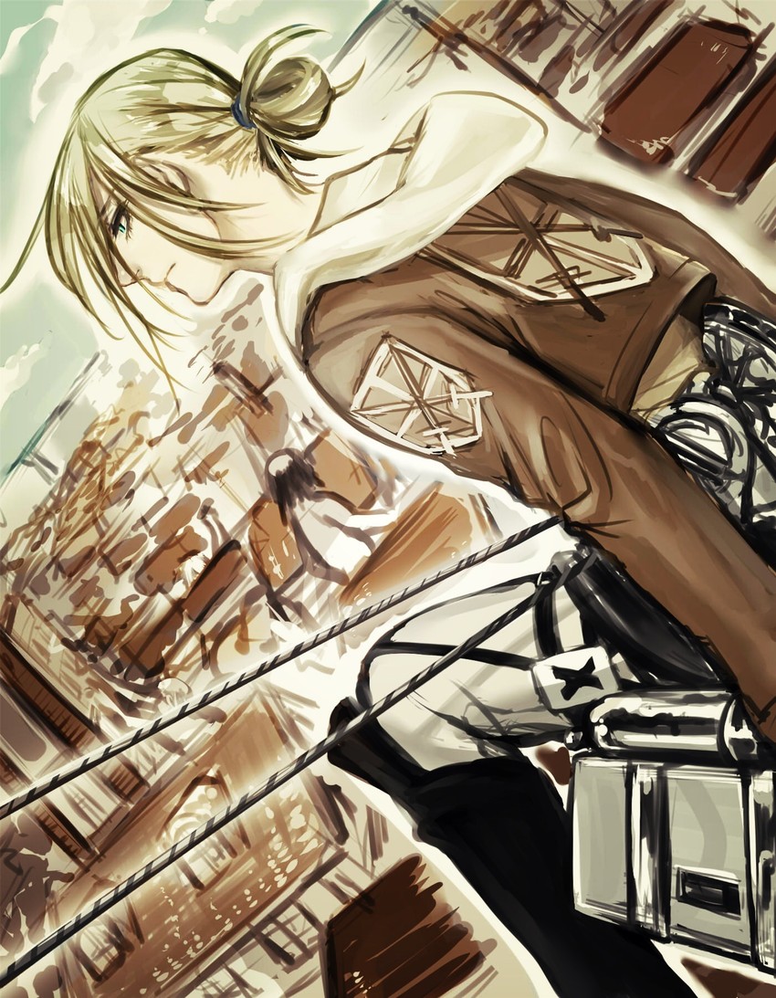 annie leonhart and titan (shingeki no kyojin) drawn by kuzuya_(kz8)