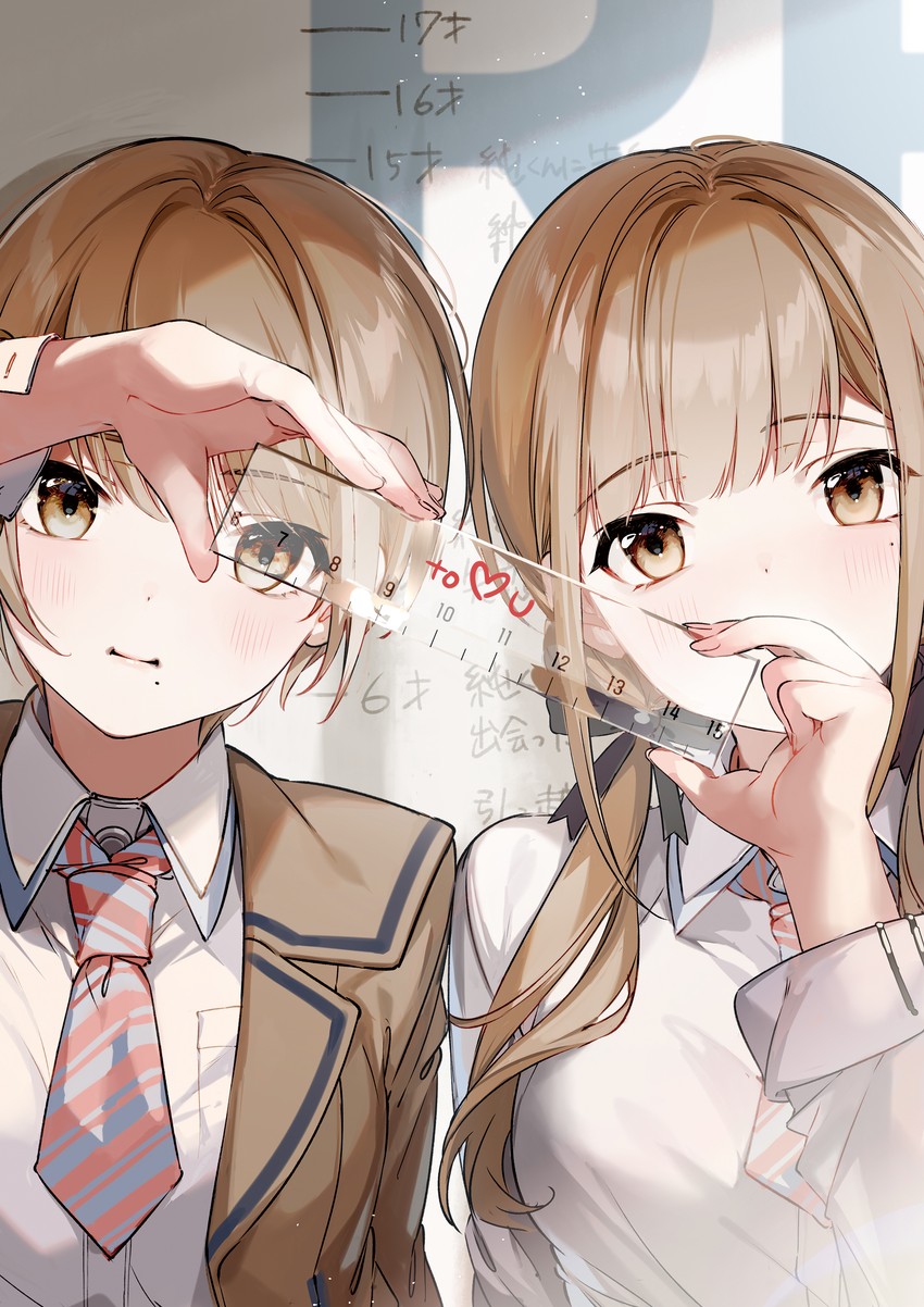 jinguuji naori and jinguuji rumi (koi wa futago de warikirenai) drawn by almic