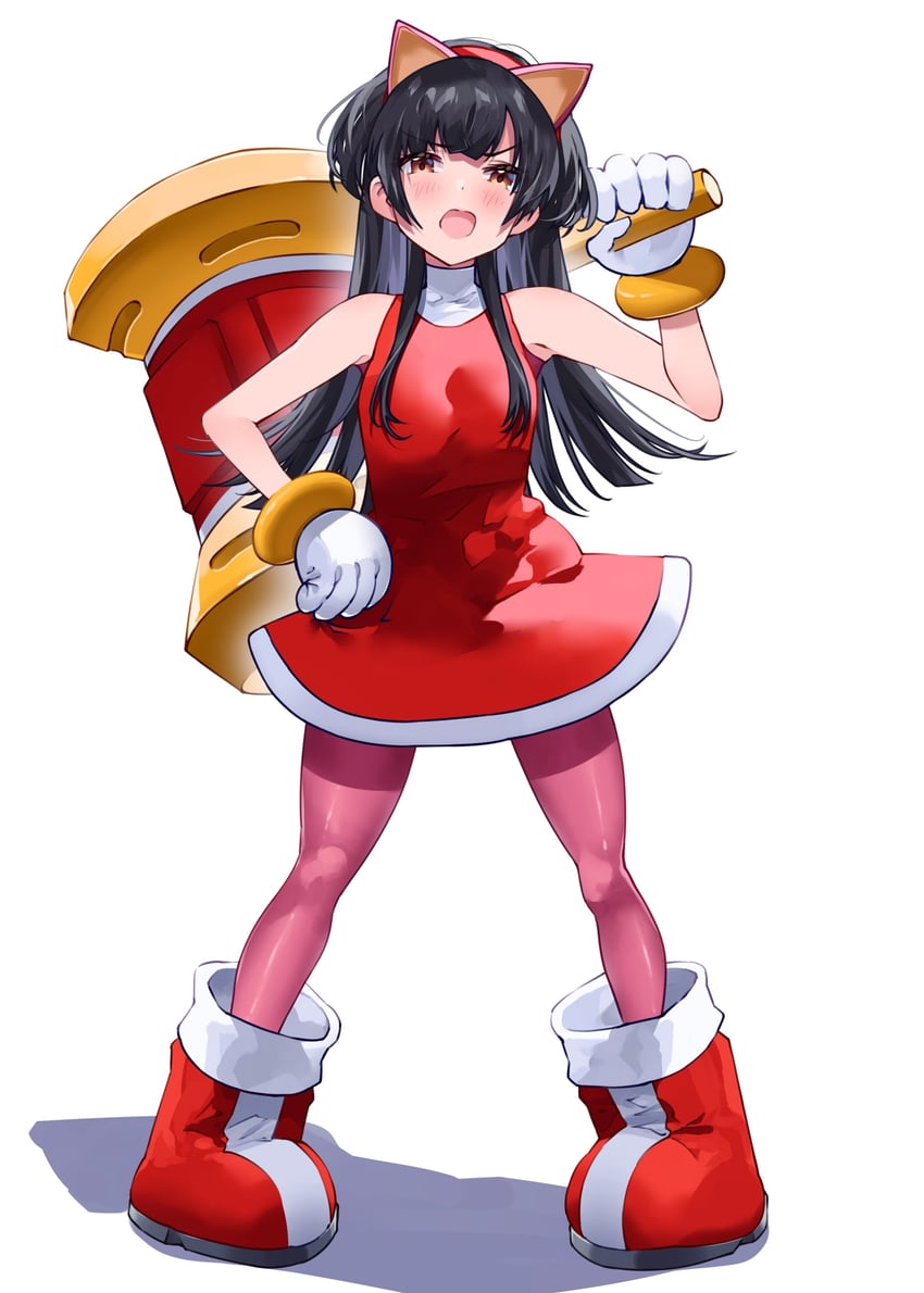 mayuzumi fuyuko and amy rose (idolmaster and 2 more) drawn by puni_(punycolors)