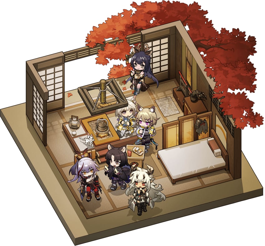 utage, saga, matoimaru, kazemaru, akafuyu, and 1 more (arknights)