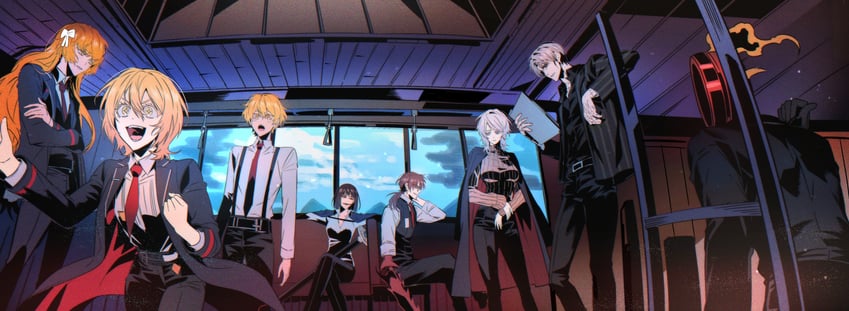 ishmael, don quixote, faust, sinclair, ryoshu, and 3 more (project moon and 1 more) drawn by ryeon_(gs_oik)