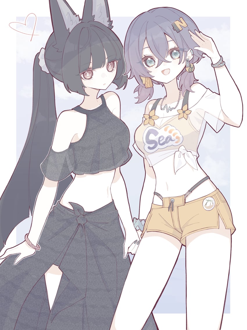 hoshimi miyabi and belle (zenless zone zero) drawn by zzzii0