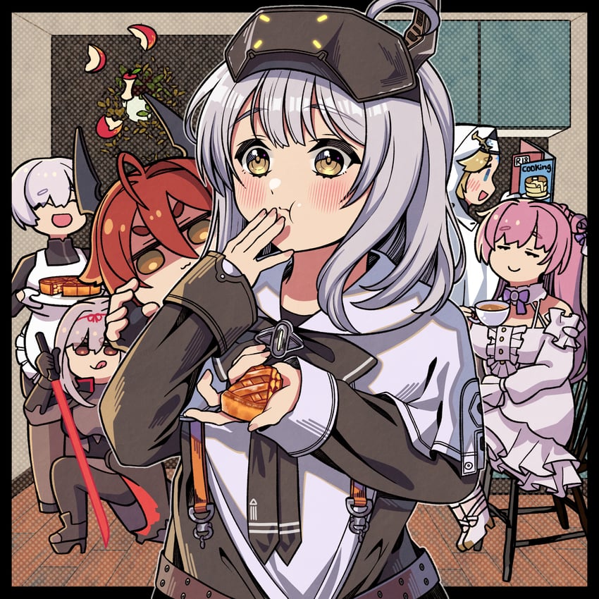 red hood, dorothy, rapunzel, scarlet, snow white, and 1 more (goddess of victory: nikke) drawn by akio_(akio1124)